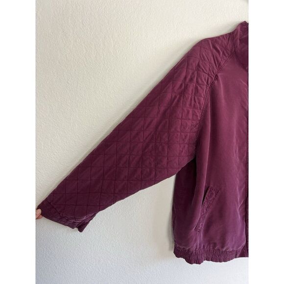 Hunt Club Womens Large Vintage Magenta Pink Silk Quilted Chore Jacket Zip Up - Picture 11 of 11